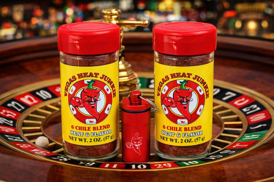 Vegas Heat Junkie 6 Chile Blend 2 Pack with Free 6 Chile Blend Keychain