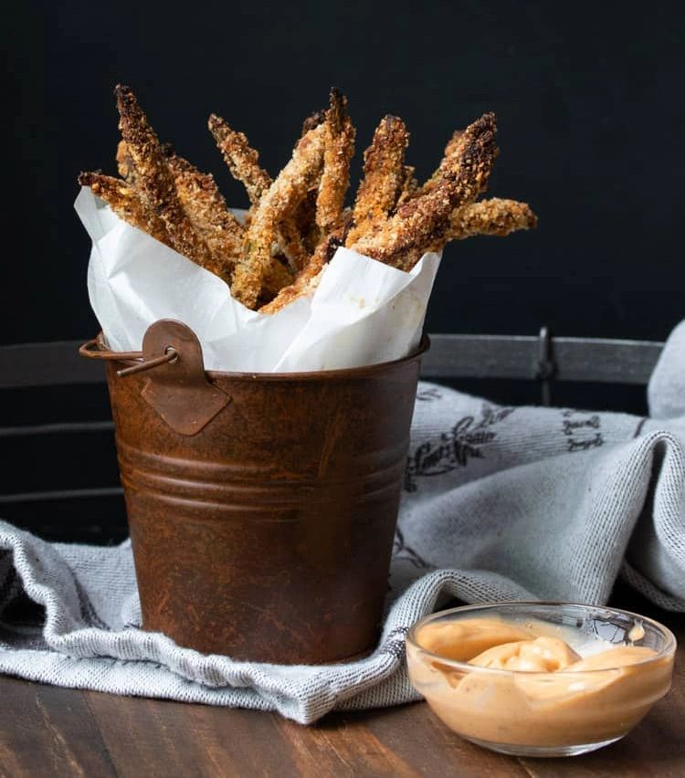 Baked Asparagus Fries with VHJ Garlic Habanero Dipping Sauce