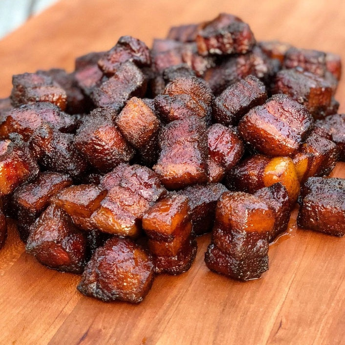 Vegas Garlic Habanero and 6 Chile Blend Pork Belly Burnt Ends