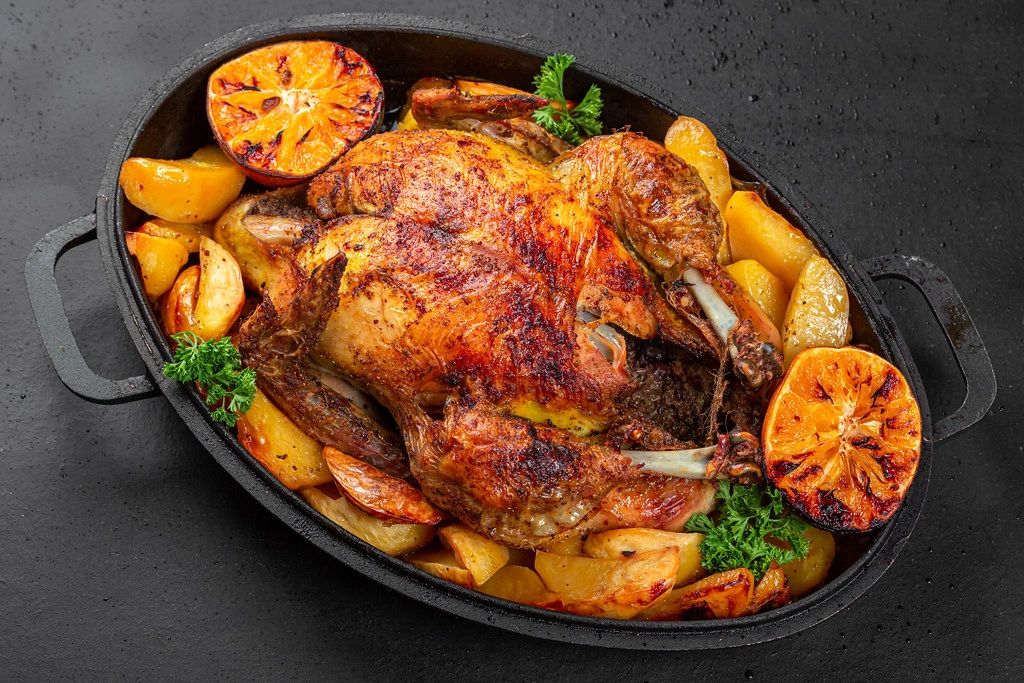 Vegas Heat Junkie 6 Chile Blend Chicken with Oranges and Potatoes
