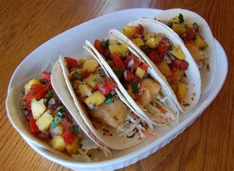 Vegas Heat Junkie Grilled Fish Tacos with Corny Mango Salsa
