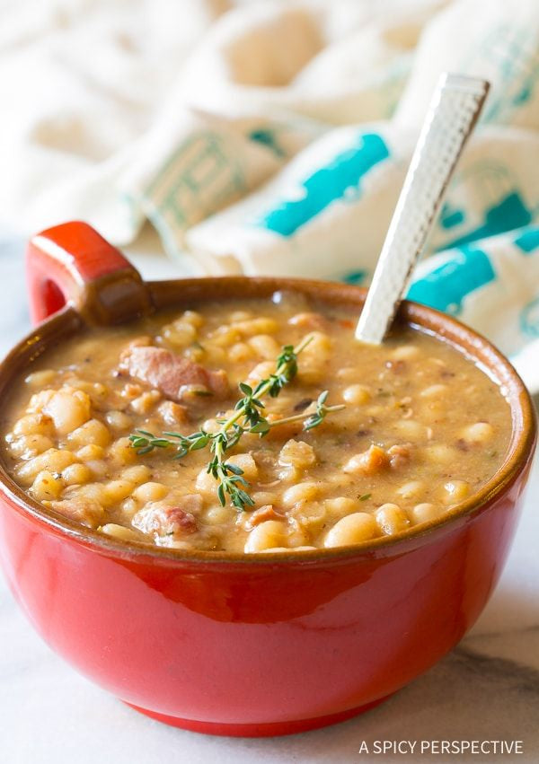Vegas Heat Junkie Navy Bean, Potato and Smoked Sausage Soup
